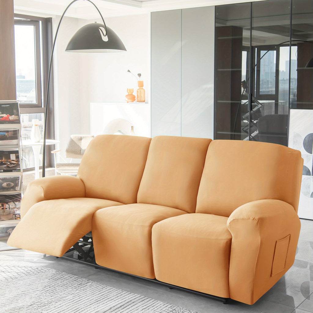 1 2 3 seater fiber fabric recliner sofa cover segmented