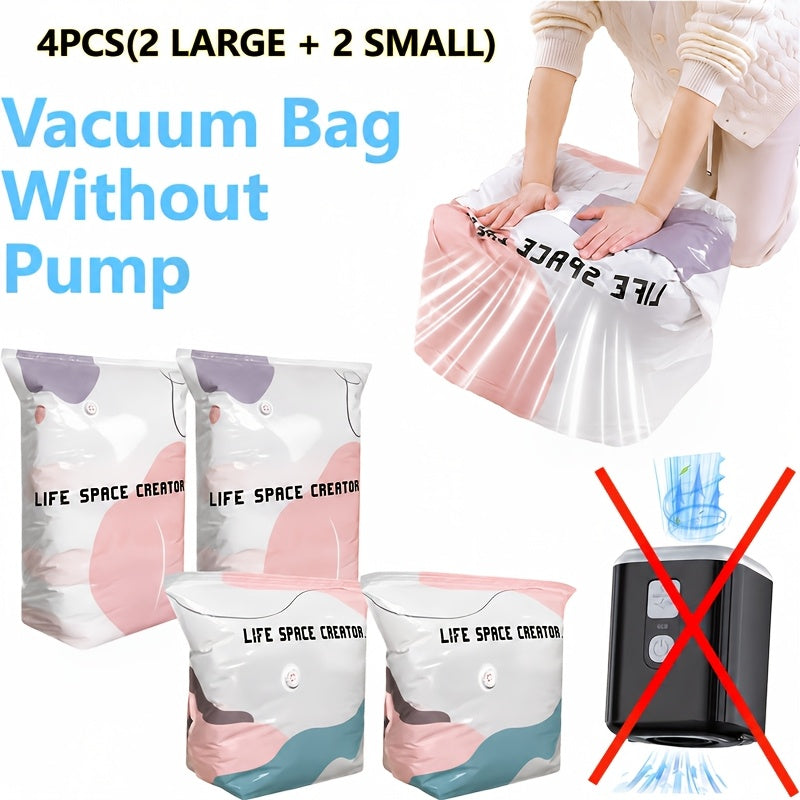 4pcs vacuum bag without pump no pump vacuum storage bags 3d