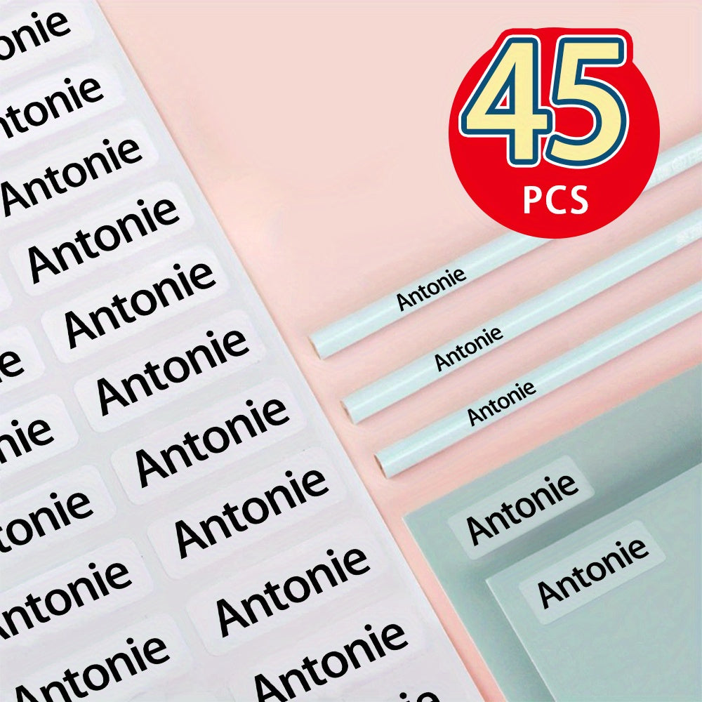 45 900  minimalist transparent name stickers
