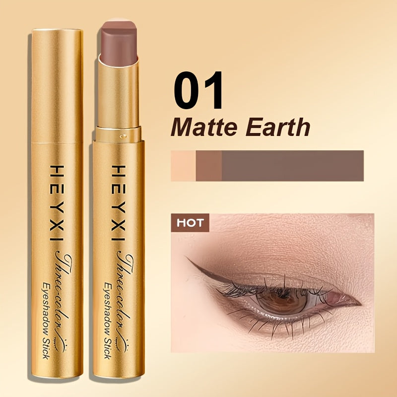 3 color eyeshadow stick waterproof sweatproof natural