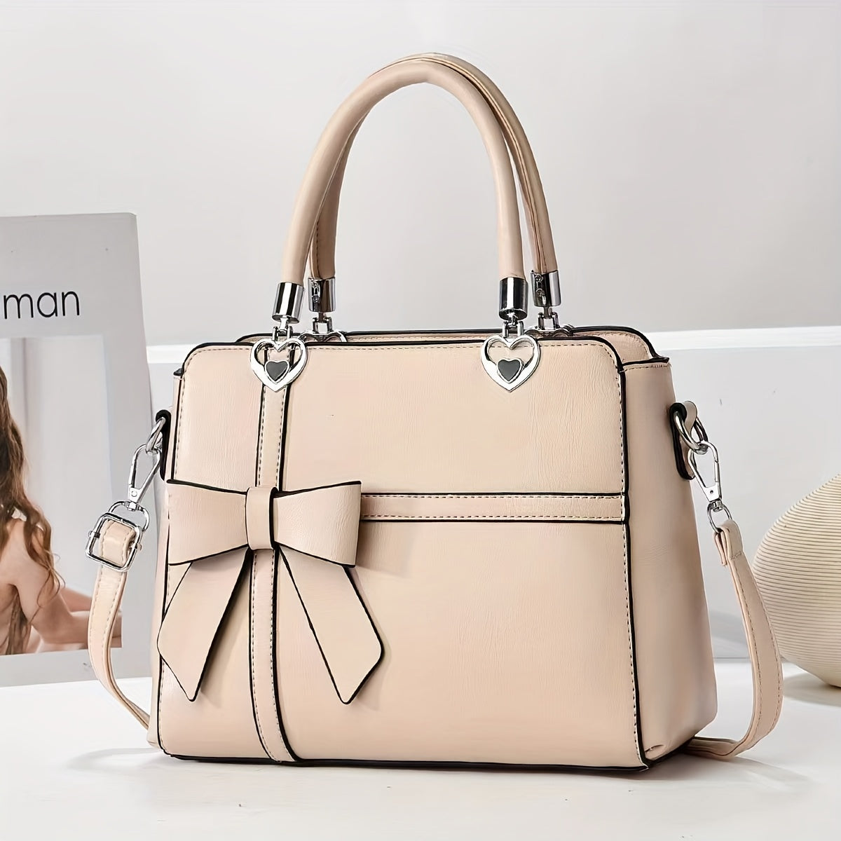 solid color bowknot handbag bags luggage temu