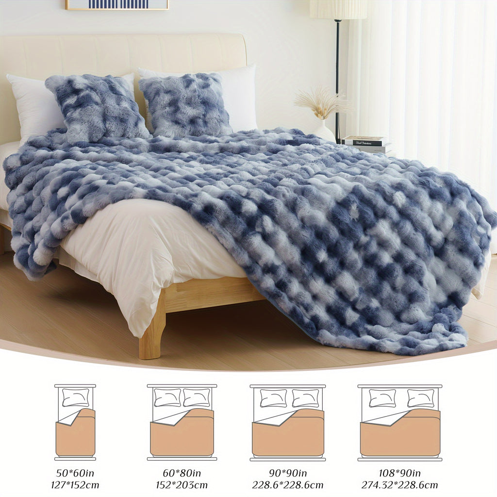 1pc orhopui   rabbit fleece blanket soft warm throw