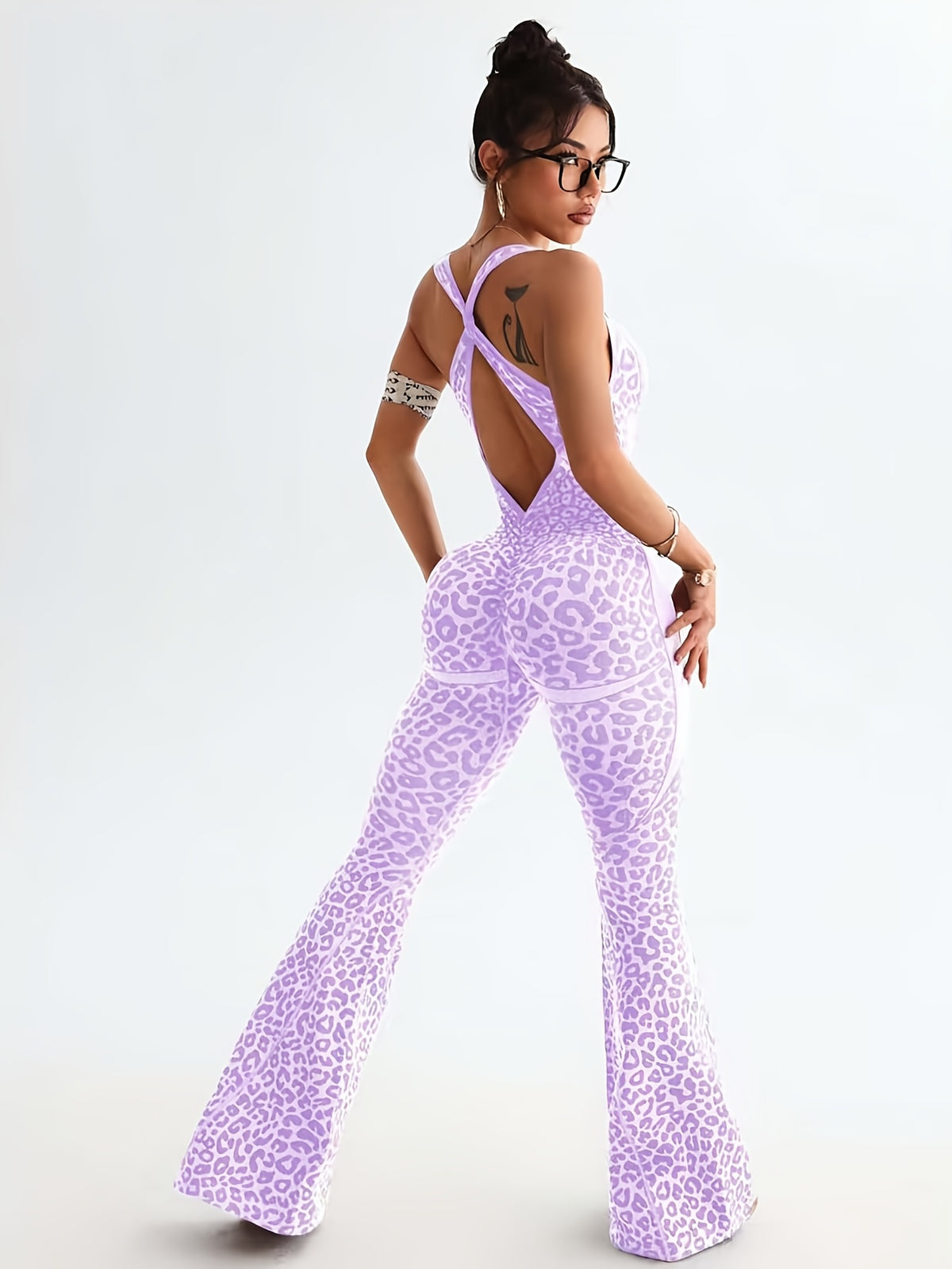 1pc seamless strappy tummy control   lifting leopard