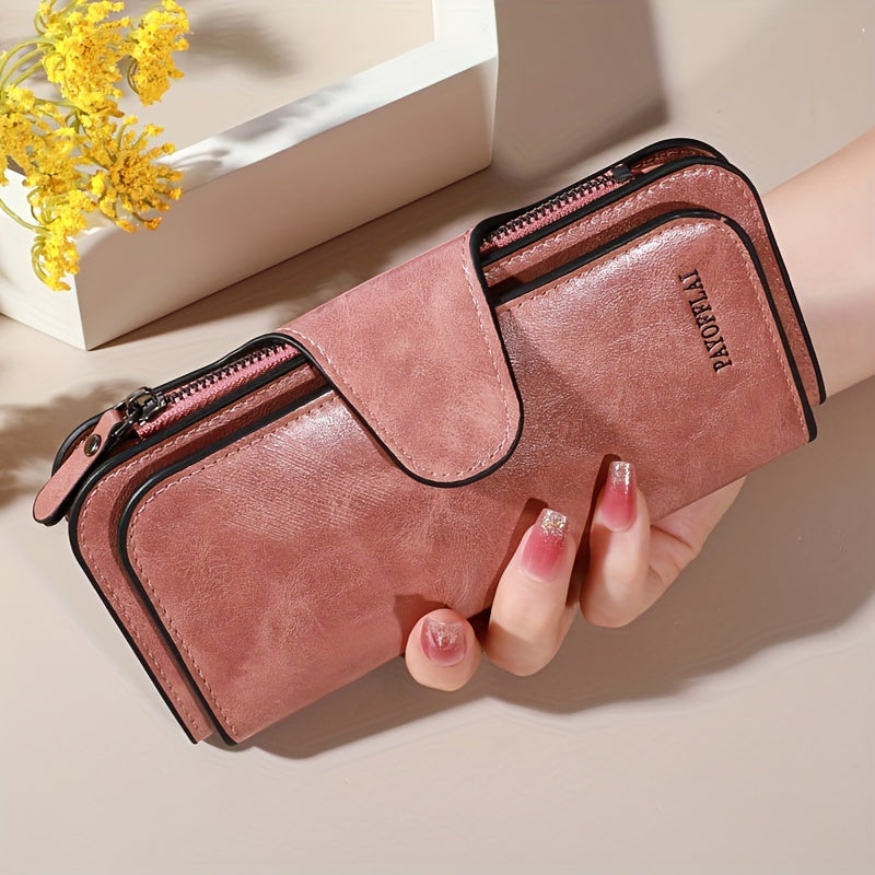 vintage wallet multiple zippered compartments credit card
