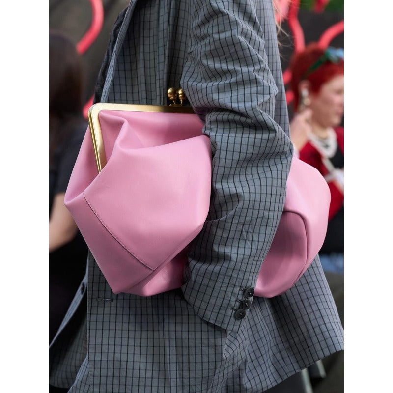 luxury inspired niche design large clasp closure clutch bag