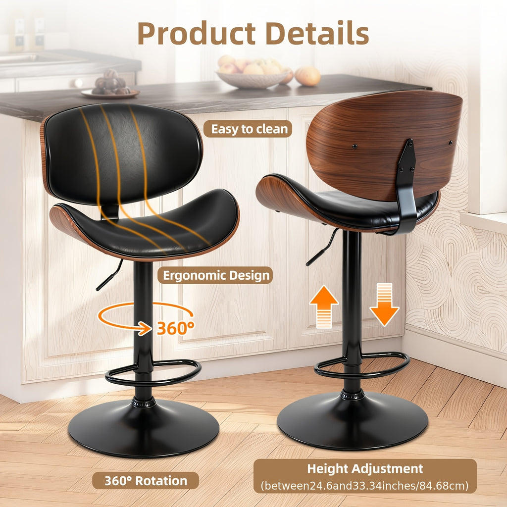 set 2 4 6 swivel bar stools footrest features