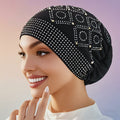 womens fashionable encrusted headscarf hat   hat