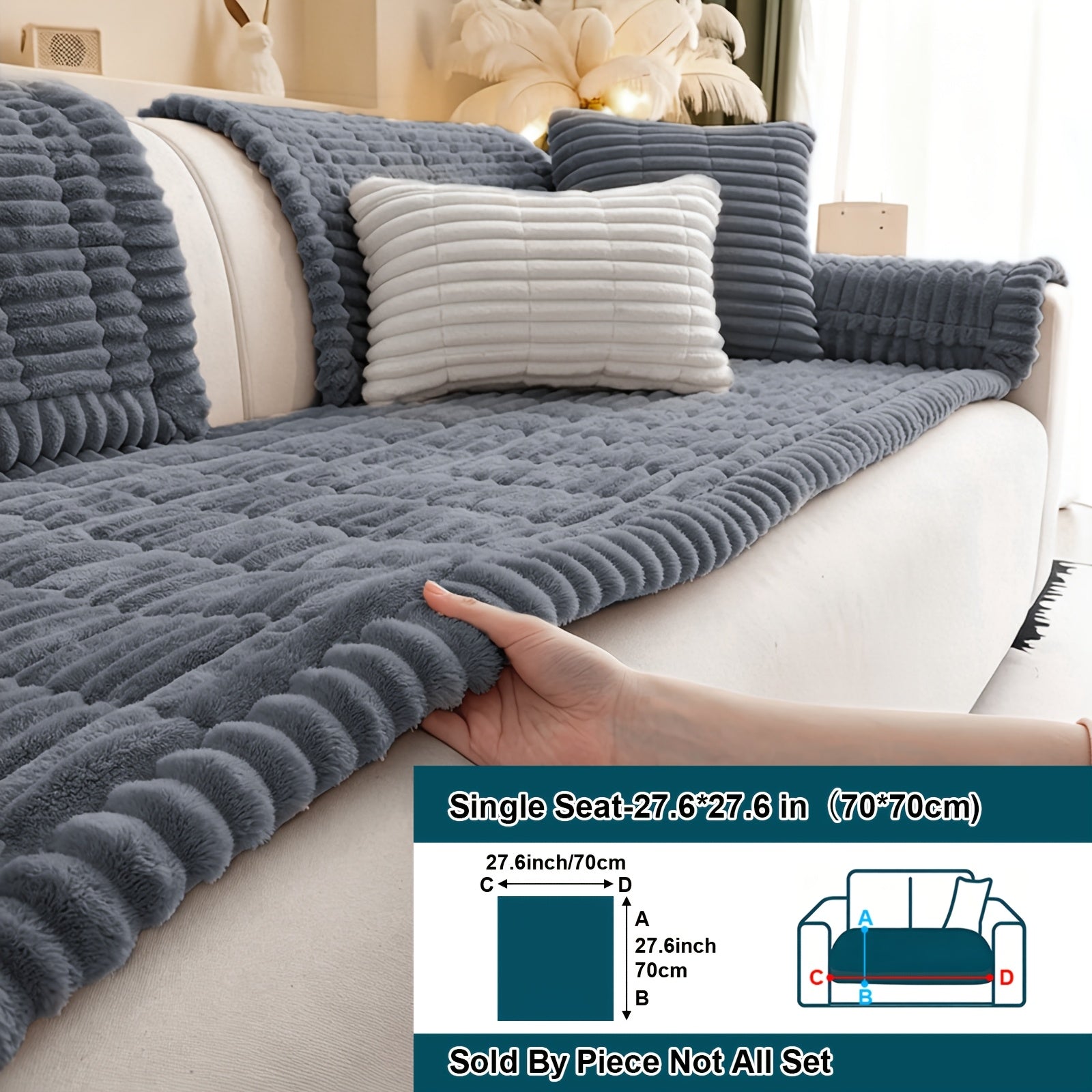1  quilted thick sofa cushion bohemian style removable