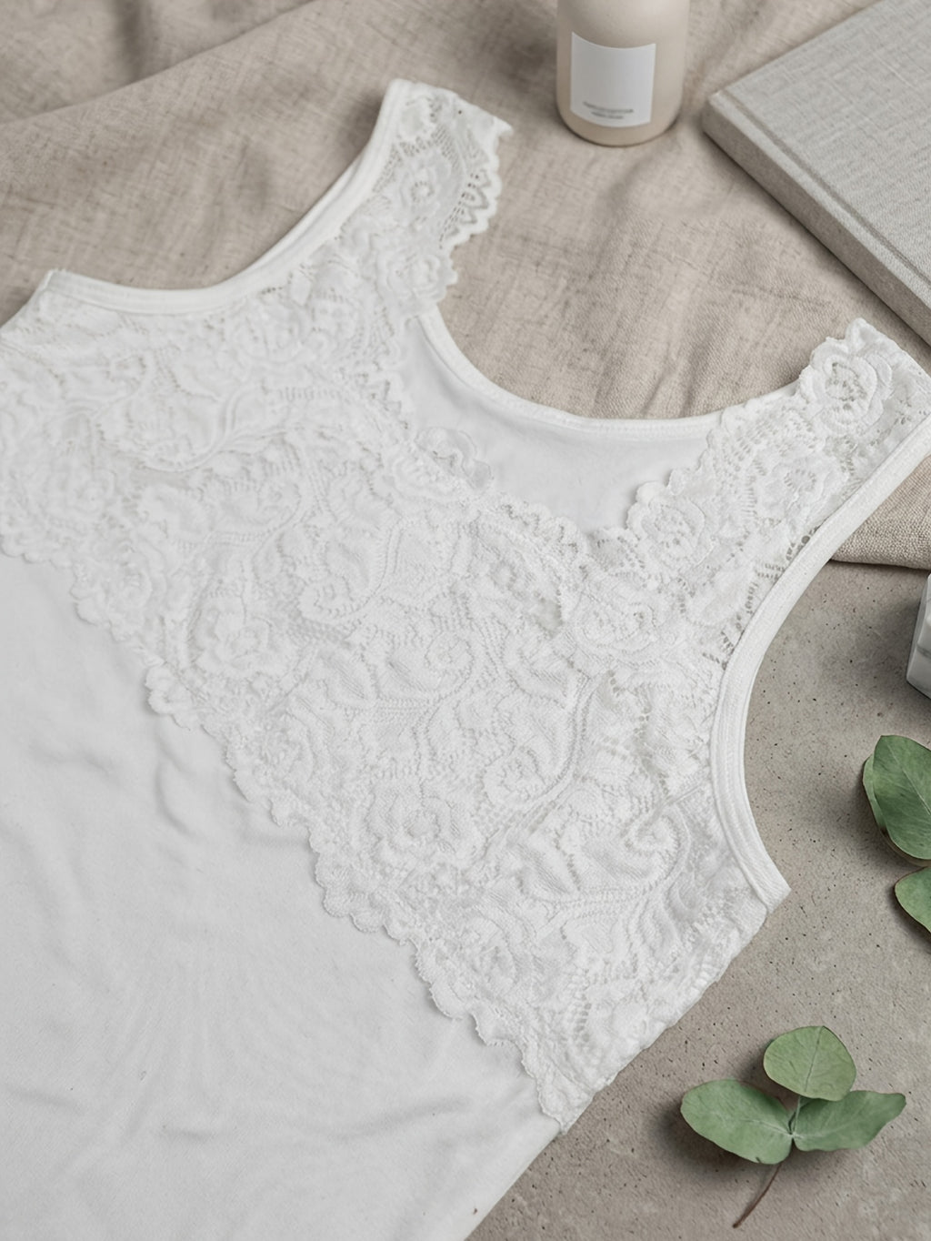 new lace trimmed spaghetti strap top versatile
