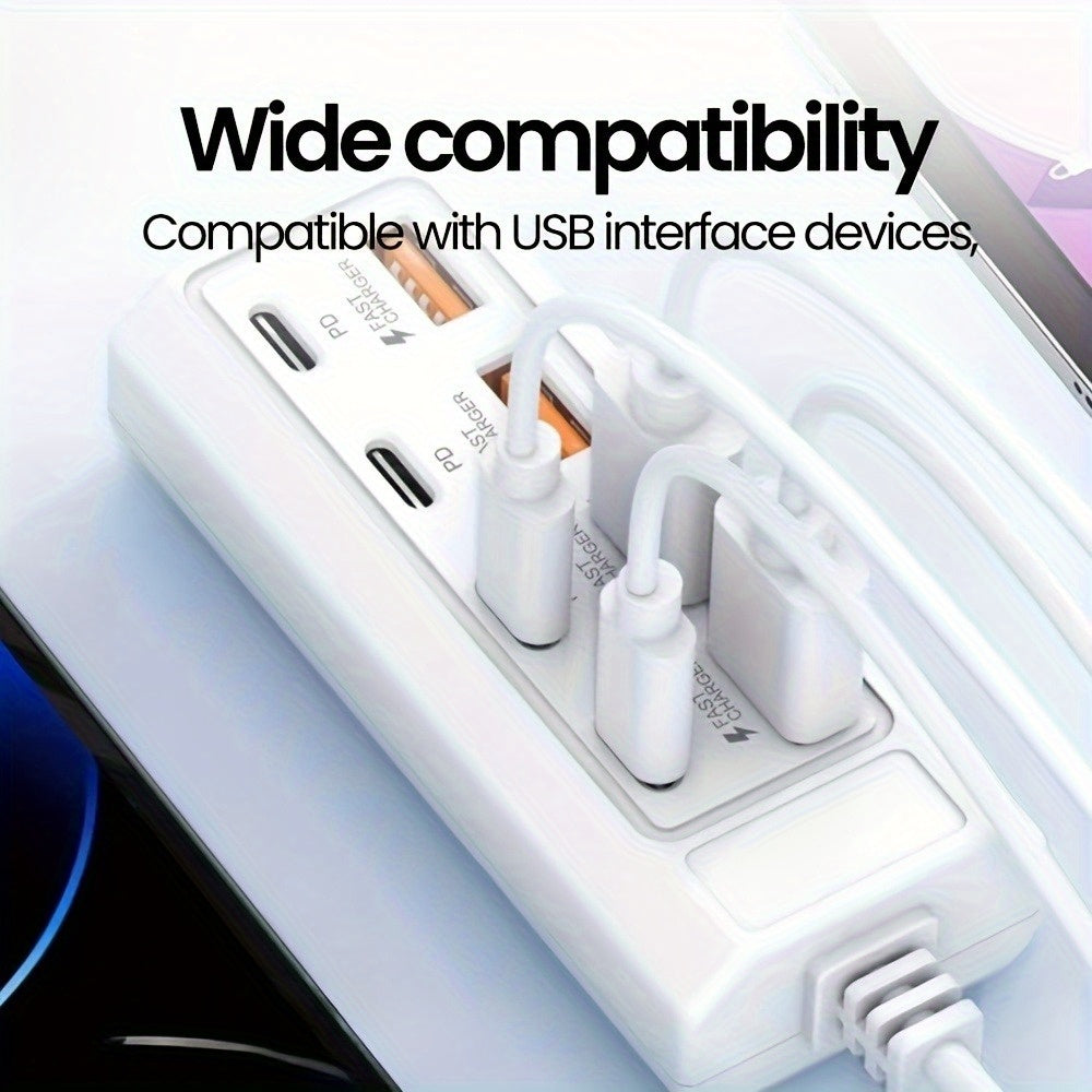 1pc25w rv fast charging   port usb hub 4usb a 4type