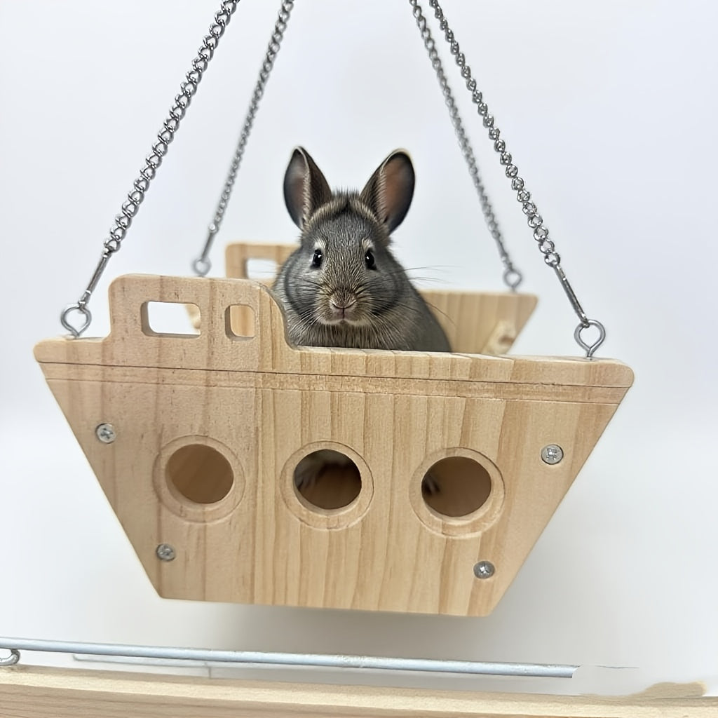 hamster chinchilla solid wood cradle swing hammock hamster