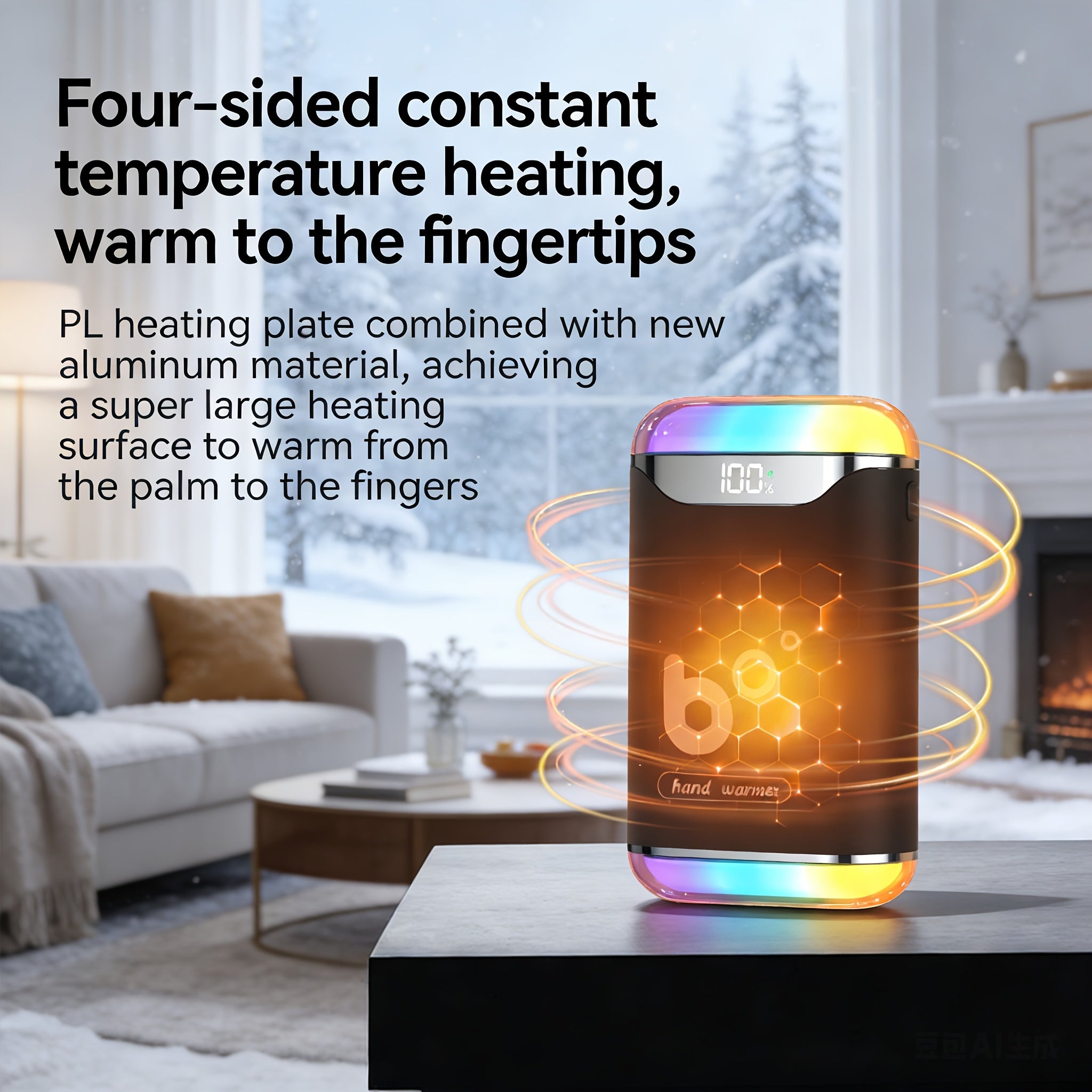 usb mini portable hand warmer heater rechargeable four sided
