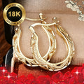 a pair 18k gold plated light luxury elegant geometric hoop