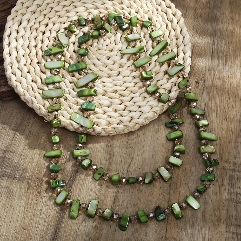 a creative bohemian style colorful resin multi layer long