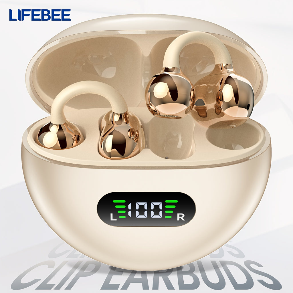 ear clip earbuds sports wireless earphones built in