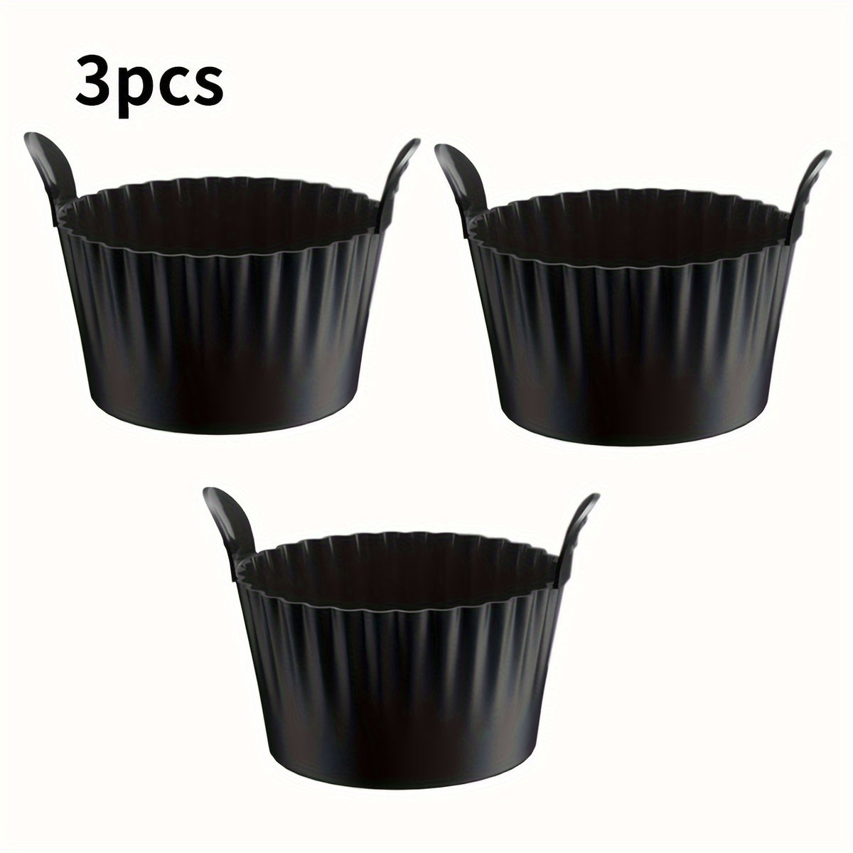 3pcs air fryer baking ramekins   grade silicone