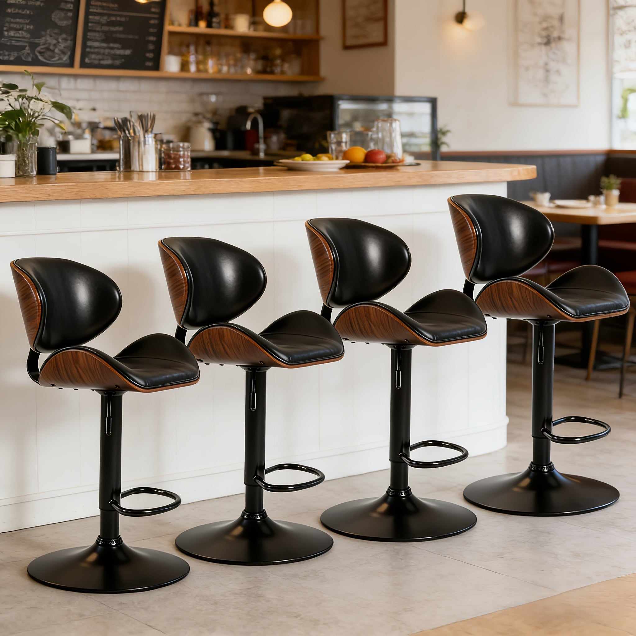 set 2 4 6 swivel bar stools footrest features