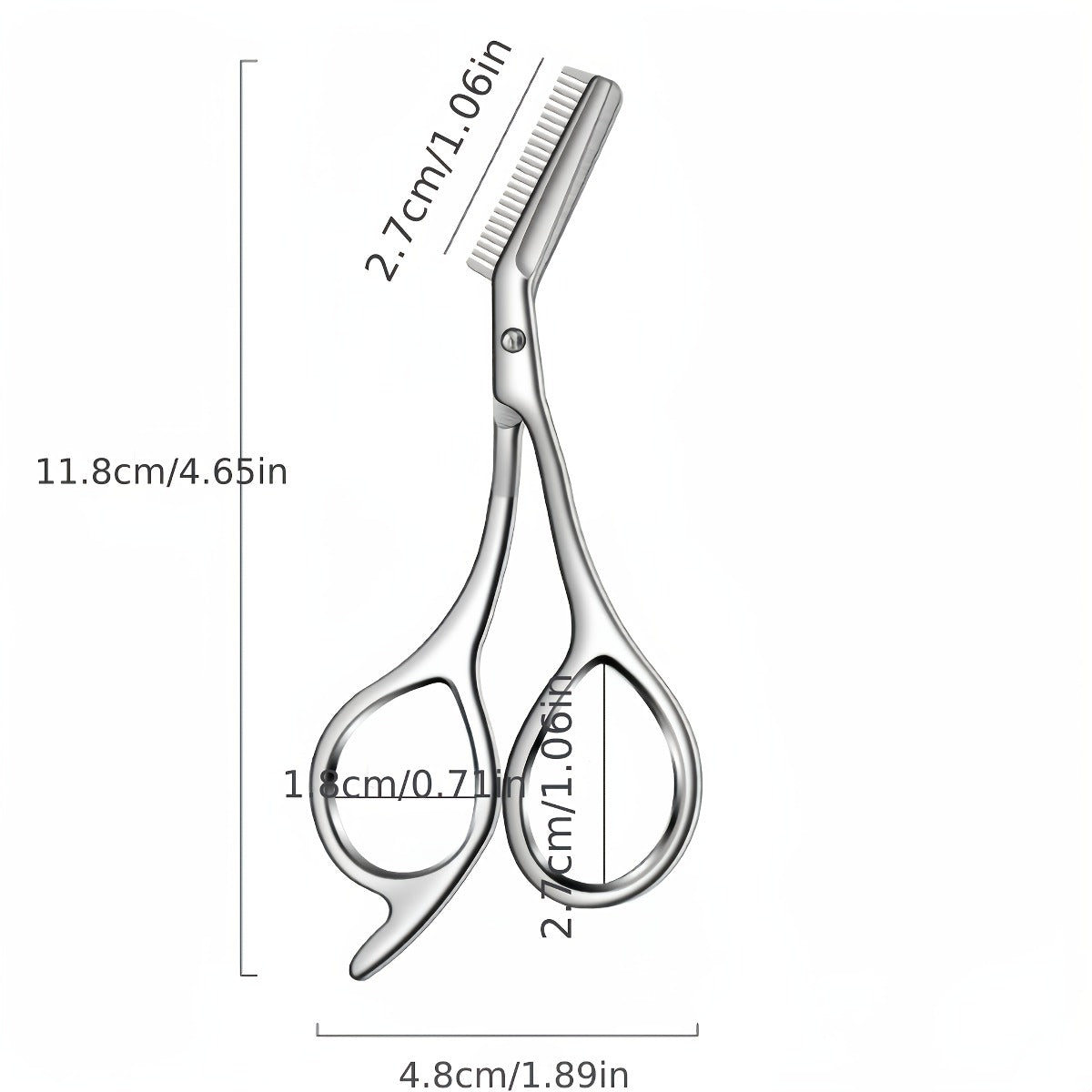 stainless steel   eyebrow scissors built in brow